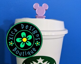 3D Printed Mickey Starbucks Lid Topper: Anti Spill PLA Plastic