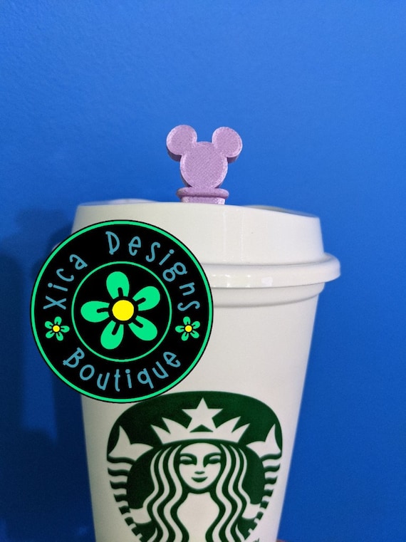 3D Printed Mickey Starbucks Lid Topper: Anti Spill PLA Plastic