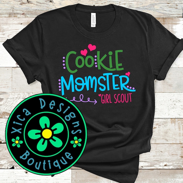 Cookie Momster Shirt, Girl Scout Cookies, Cookie Selling Shirt, Cookie Dealer Shirt, Girl Scout Mom Shirt, Trendy Shirt, Direct To Garment