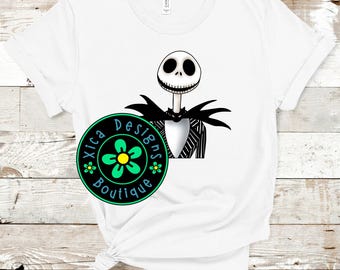 Jack Skellington Crewneck, Bella Canvas Halloween Disney Shirt