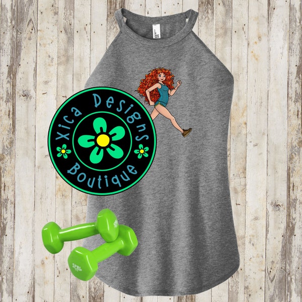 Merida Running Rocker Tank, Gym Disney Princess Half Marathon Shirt, Brave Shirt, Princess Running Shirt, Fitness Shirt, Direct To Garment