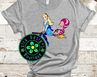 Alice in Wonderland Halloween Shirt: Cheshire Cat Witch Tee