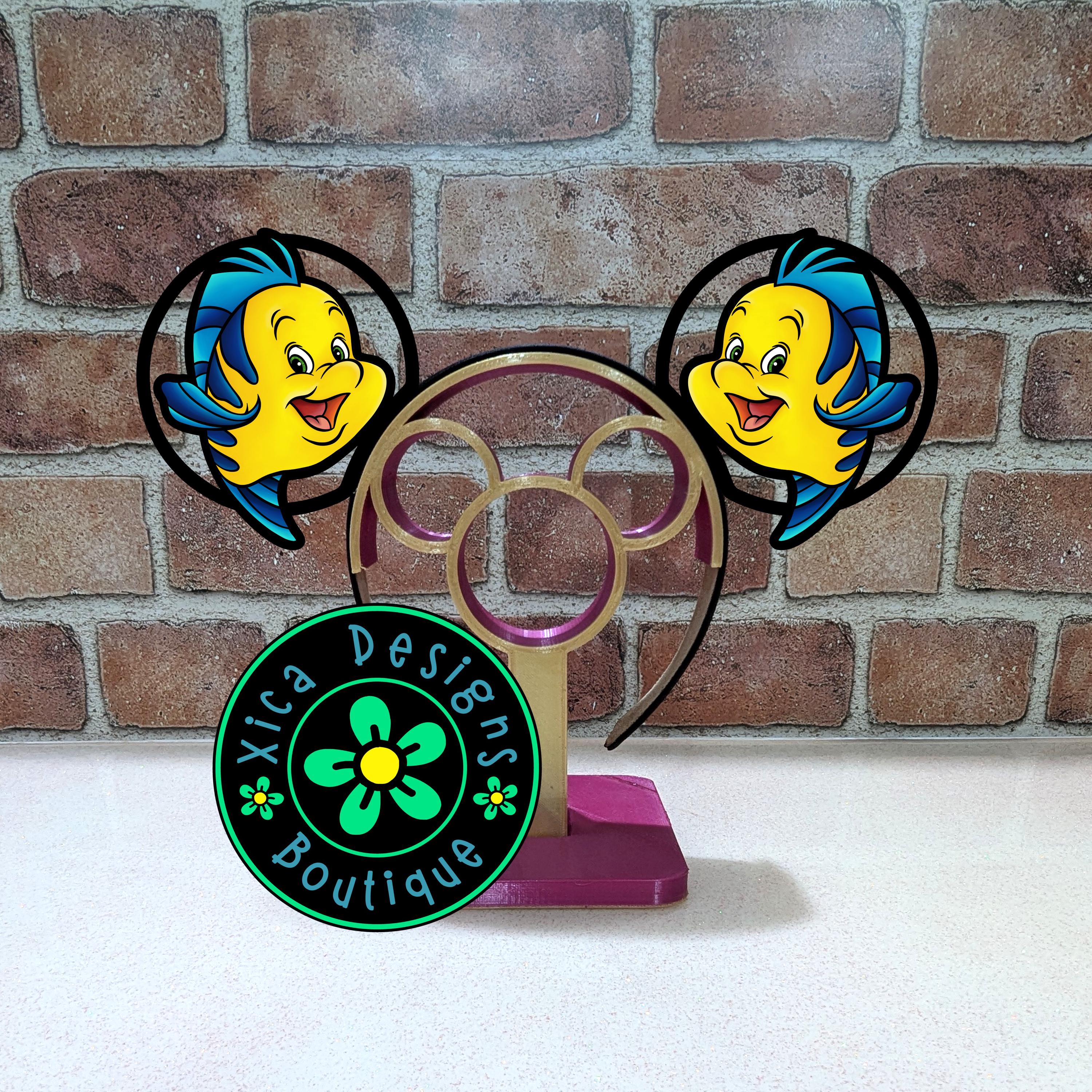 3D Printed Flounder Mickey Ears Headband: Princess Mouse Ears