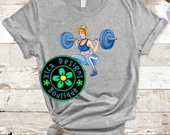 Squats Cinderella T-Shirt, Disney Workout Gym Shirt