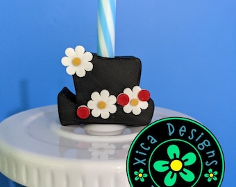 3D Printed Mary Poppins Straw Topper: Whimsical Drink Decoration