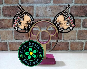 Si and Am Mouse Ears, 3D Printed Lady and The Tramp Headband, Siamese Costume Accessories