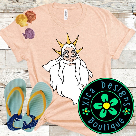 Konig Triton Gesicht Kleine Meerjungfrau Disney Kostum Shirts Etsy Deutschland