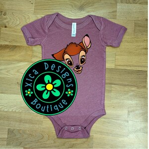 Bambi Face Baby Bodysuit - Bella Canvas Infant One-Piece