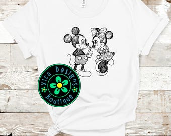 Mickey and Minnie Sketch Shirt, Disney Family Trip Tee