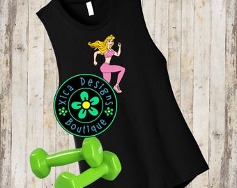 Running Aurora Muscle Tank, Sleeping Beauty Princess Workout Shirt, Disney Half Marathon Gym Tee, Fitness Training Top