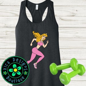 Aurora Workout Shirt, Sleeping Beauty Shirt, Aurora With Barbell