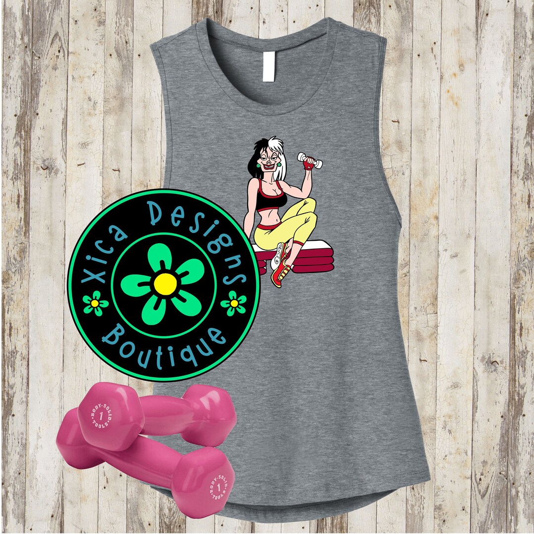Cruella Steps Muscle Tank, Weightlifting Shirt, Gym Shirt, Princess