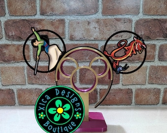 3D Printed Mulan Mickey Ears Headband, Mushu & Cri-Kee