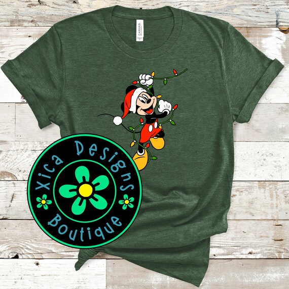 Christmas Mickey Mouse Lights Shirt: DTG Printed Tee
