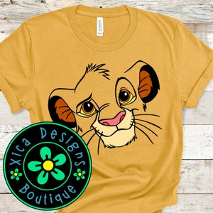 Simba Face Shirt: Lion King Costume Tee, DTG Print