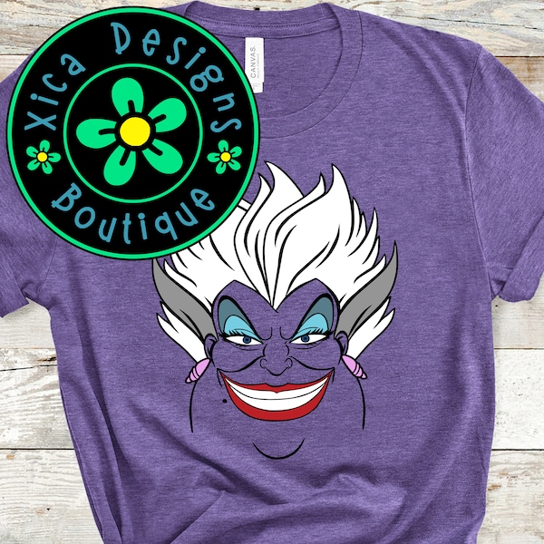 Ursula Shirt, The Little Mermaid Shirt, Ursula Face Shirt, Disney Villain Shirt, Halloween Costume Shirt, Halloween Shirt, Direct To Garment