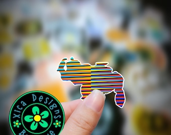 Venezuela Map Sticker: Waterproof Vinyl Decal, Travel Calcomania