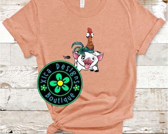 Moana Family Vacation Shirt: Pua and Hei Hei Disneyworld Tee