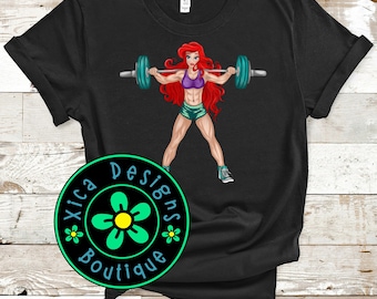 Camiseta de entrenamiento de Ariel: Camiseta de la princesa de La Sirenita para levantar pesas
