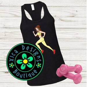 Running Belle Racerback Tank: Princess Fitness Shirt