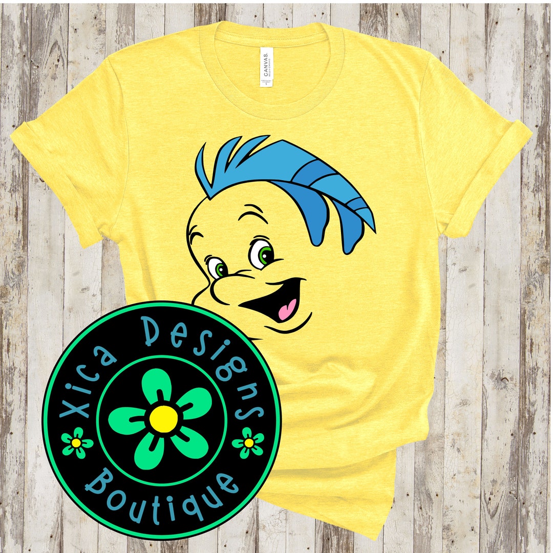 Flounder Shirt, Little Mermaid Shirt, Flounder Face Shirt, Ariel Shirt, Halloween Costume Shirt