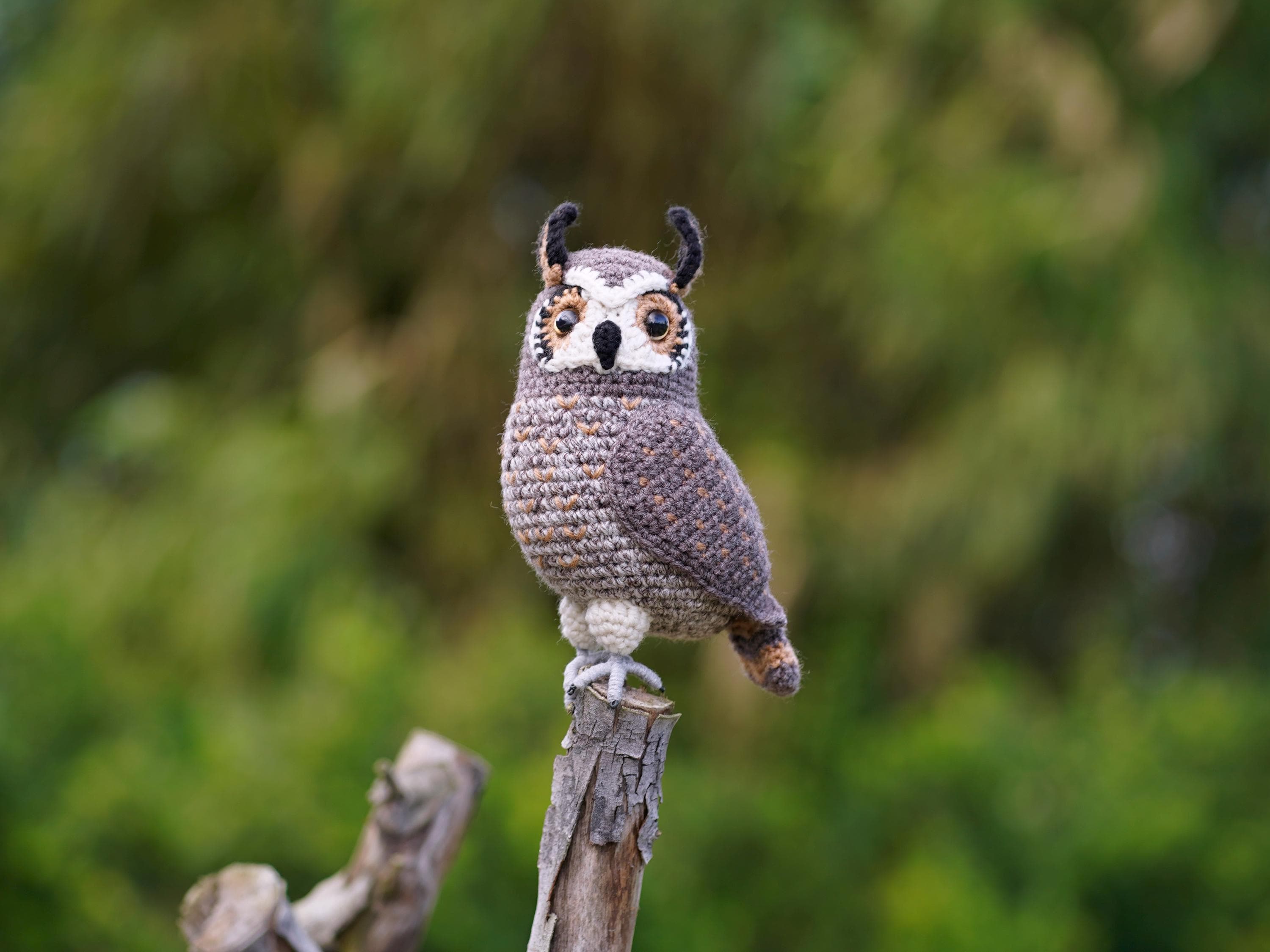 Crochet Great Horned Owl, Handmade Realistic Owl Plush, Woodland Animal Decor, Bird Lover Gift, Amig