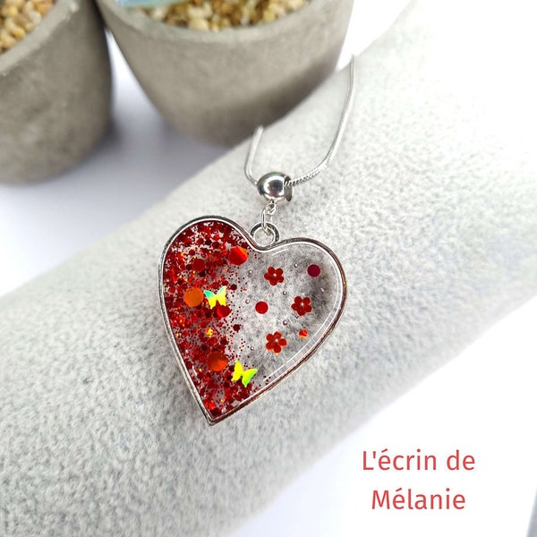 Collier Coeur de Résine