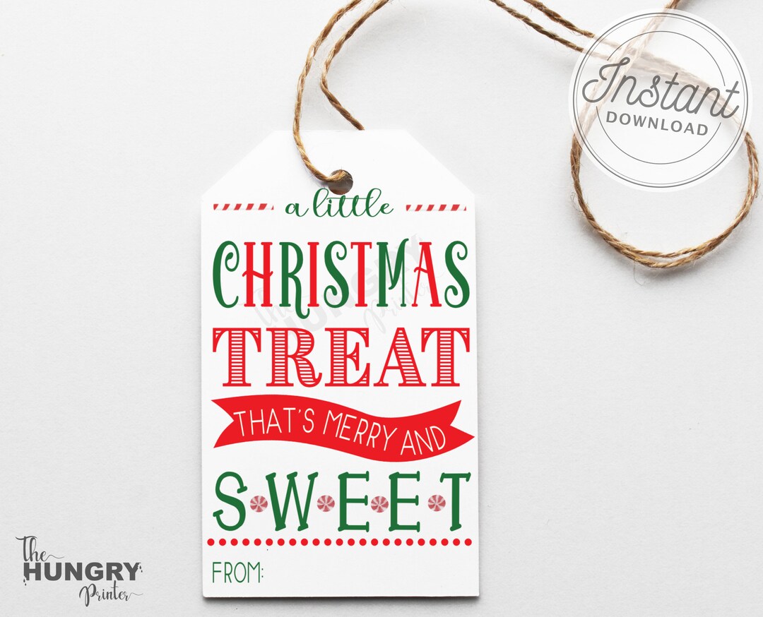 Printable Christmas Tags, Christmas Treat Tags, Printable Christmas ...
