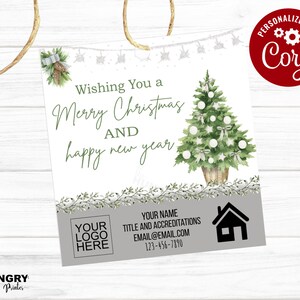 Holiday Pop By Tag, Christmas Pop Bys, Real Estate Christmas, Appreciation Tags, Pop By Tags, Printable pop by, Real Estate Marketing