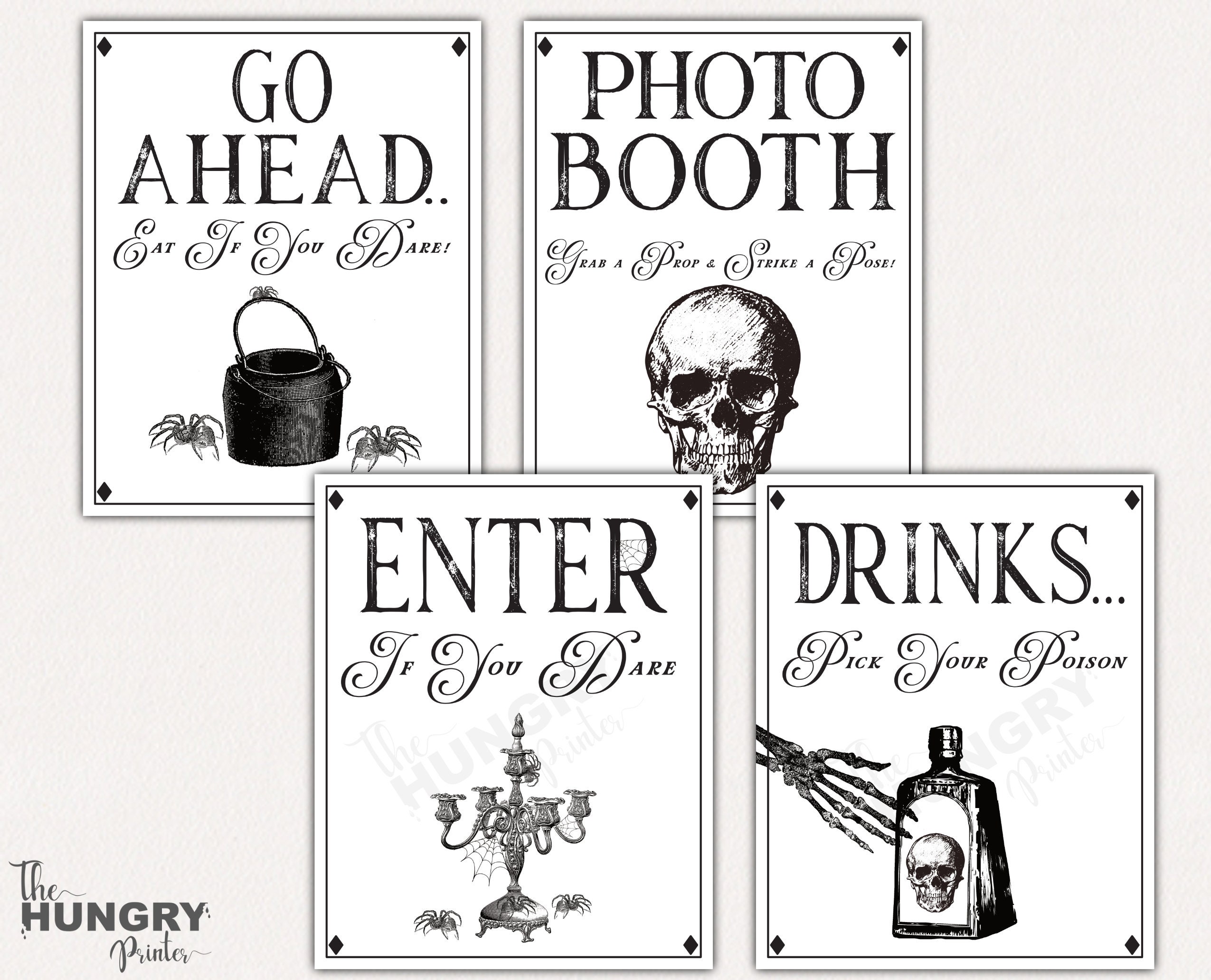 Halloween Party Signs Drink Bar Sign Wedding Pick Your Etsy