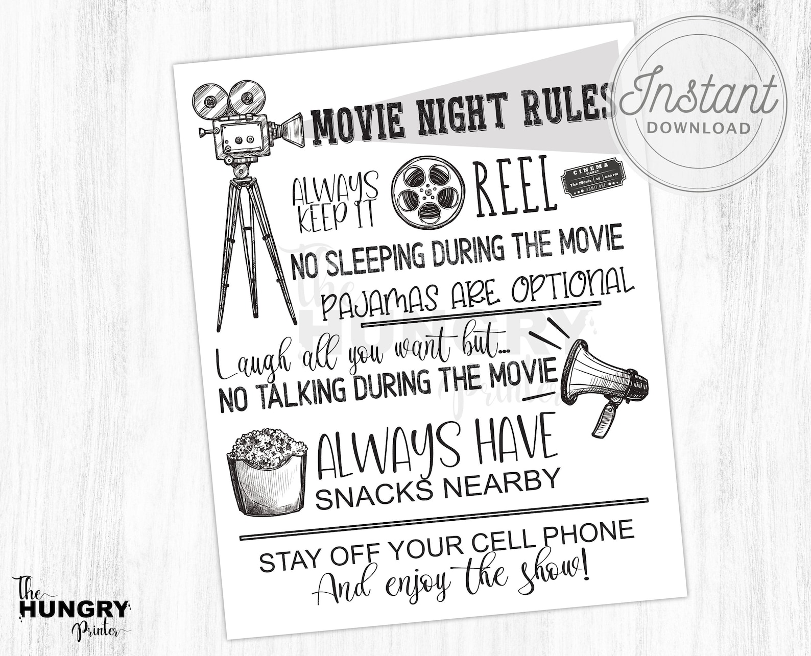 Theater Rules Sign Movie Night Rules Movie Theater Sign Etsy