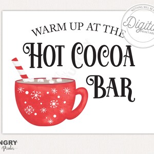 Printable Hot Cocoa Sign, Printable Hot Cocoa Bar, Hot Cocoa Sign ...