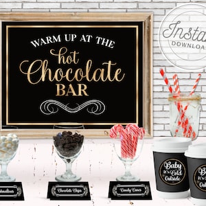 Hot Chocolate Bar Printable Kit, Hot Chocolate Bar Sign, Printable Hot Cocoa Bar, Printable Hot cocoa sign, Hot Cocoa Bar Sign, PRINTABLE