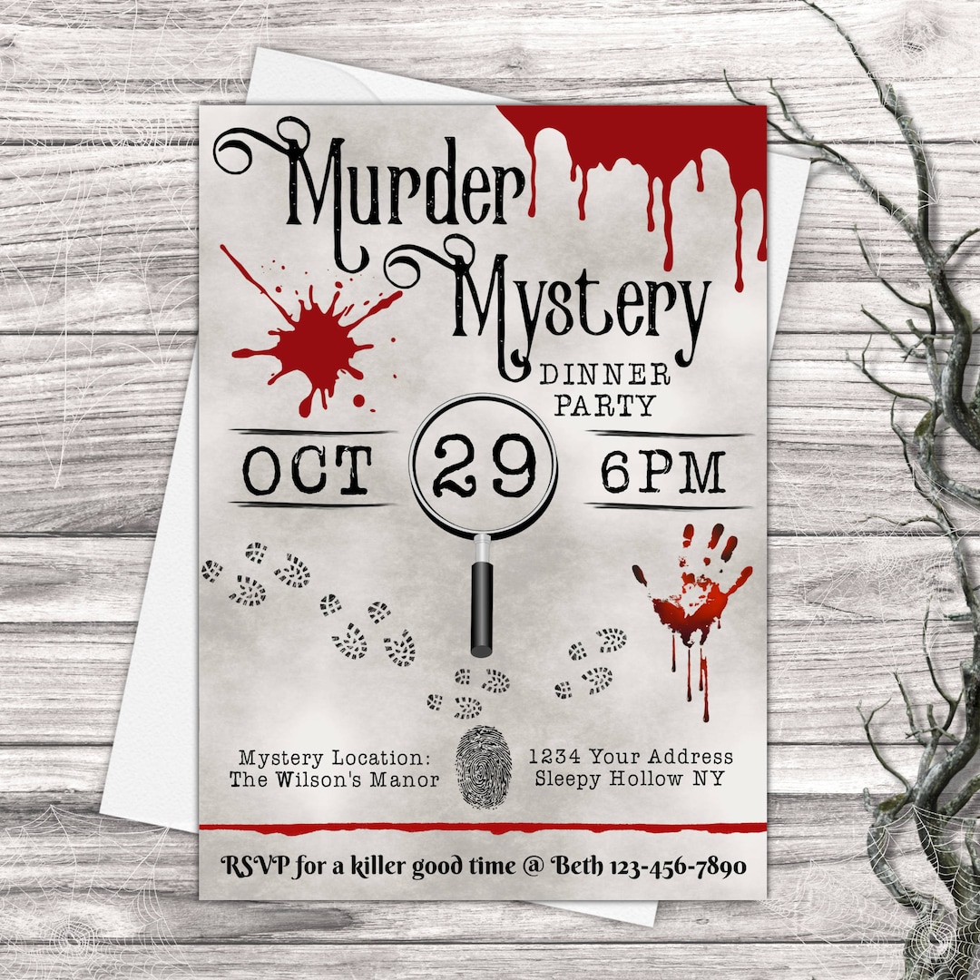 Murder Mystery Invite, Murder Mystery Party, Murder Mystery, Halloween