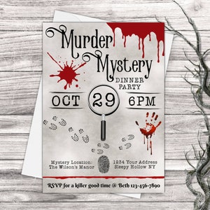 Murder Mystery Invite, Murder Mystery Party, Murder Mystery, Halloween Invite, Mystery Invitation, Murder Mystery Dinner, Printable Invites