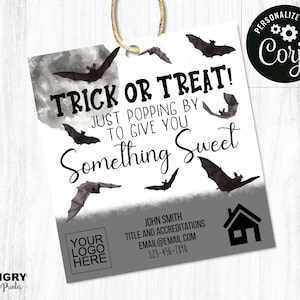 Halloween Pop Bys, Real Estate Halloween, Appreciation Tags, Pop By Tags, Printable pop by, Real Estate Tags, Real Estate Marketing