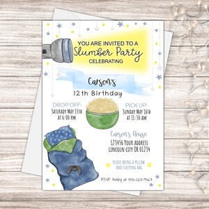 Boys Sleepover Invitation, Slumber Party Invitation, Sleepover Birthday Invitation, Slumber Party Invite, Printable Sleepover Invitations