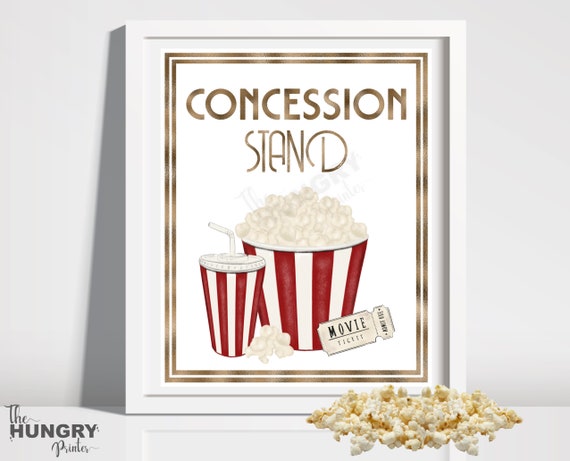 Movie Night Concession Stand Sign Concessions Sign Movie | Etsy