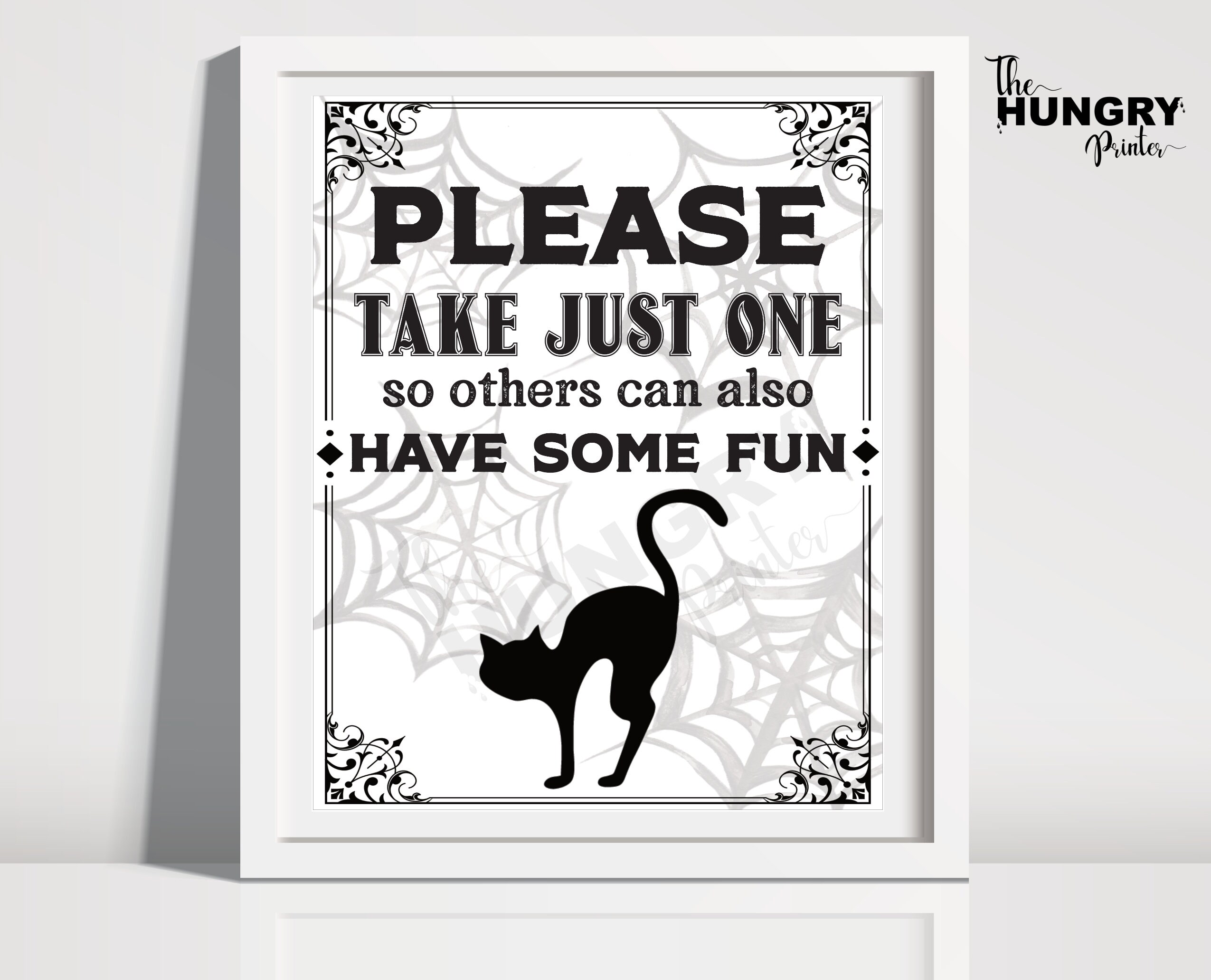 Halloween Candy Sign Candy Take One Printable Halloween - Etsy