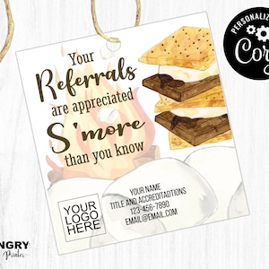 S'more Referrals, Smore's Real Estate Tags, Referral Tags, Marketing Tags, Smore Appreciation, Pop By Tags Summer, Pop By Tags Realtors