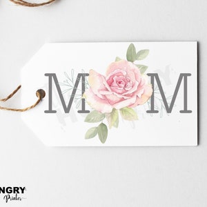 Printable Gift Tags, Mothers Day Tag, Gift Tags, Printable Mom Birthday, Printable Birthday Tags, Floral Gift Tag, Pink Rose Gift Tag