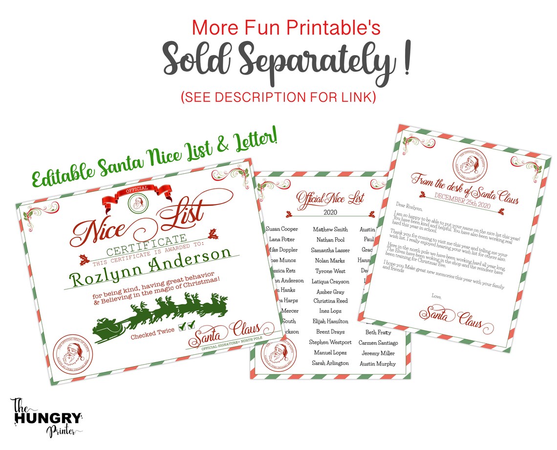 Printable Christmas Wish List My Christmas Wish Listinstant | Etsy