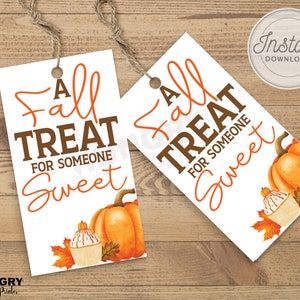 Fall Treat Tags, Fall Appreciation Tags, Pumpkin Tags, Fall Gift Ideas, Fall Favor Tags, Baked Goods Tags,  Sweets Tags, Cupcake Tag, Autumn