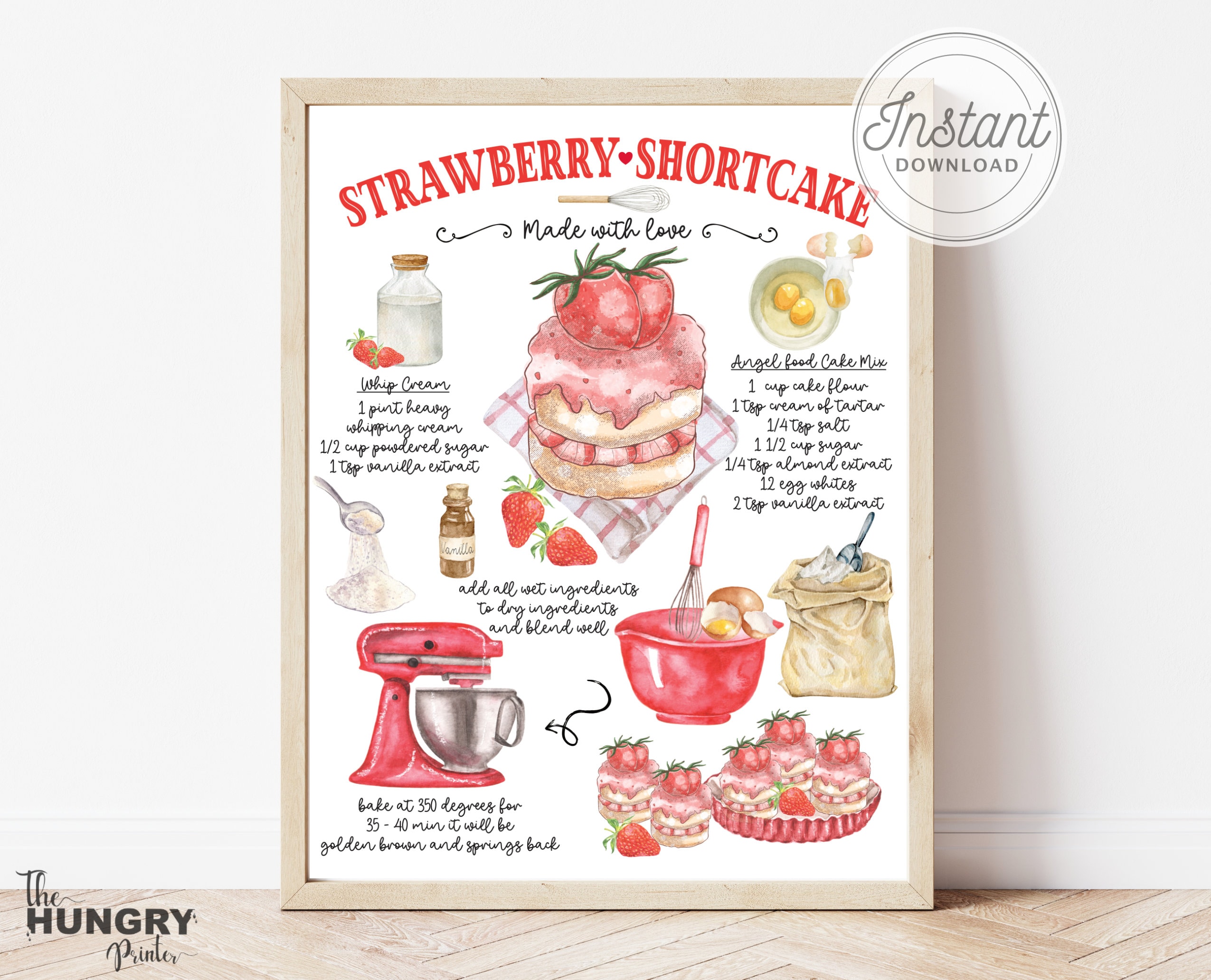 Shortcake Rezept, Erdbeer Shotcake Print, Shortcake Erdbeer Dessert, Erdbeer  Transfer, Kochen \u0026 Backen Prints - Etsy Österreich, image size:2550x2063