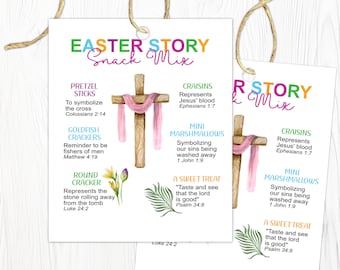 Easter Story Snack Mix Tags, Religious Christian Easter (Digital Download)