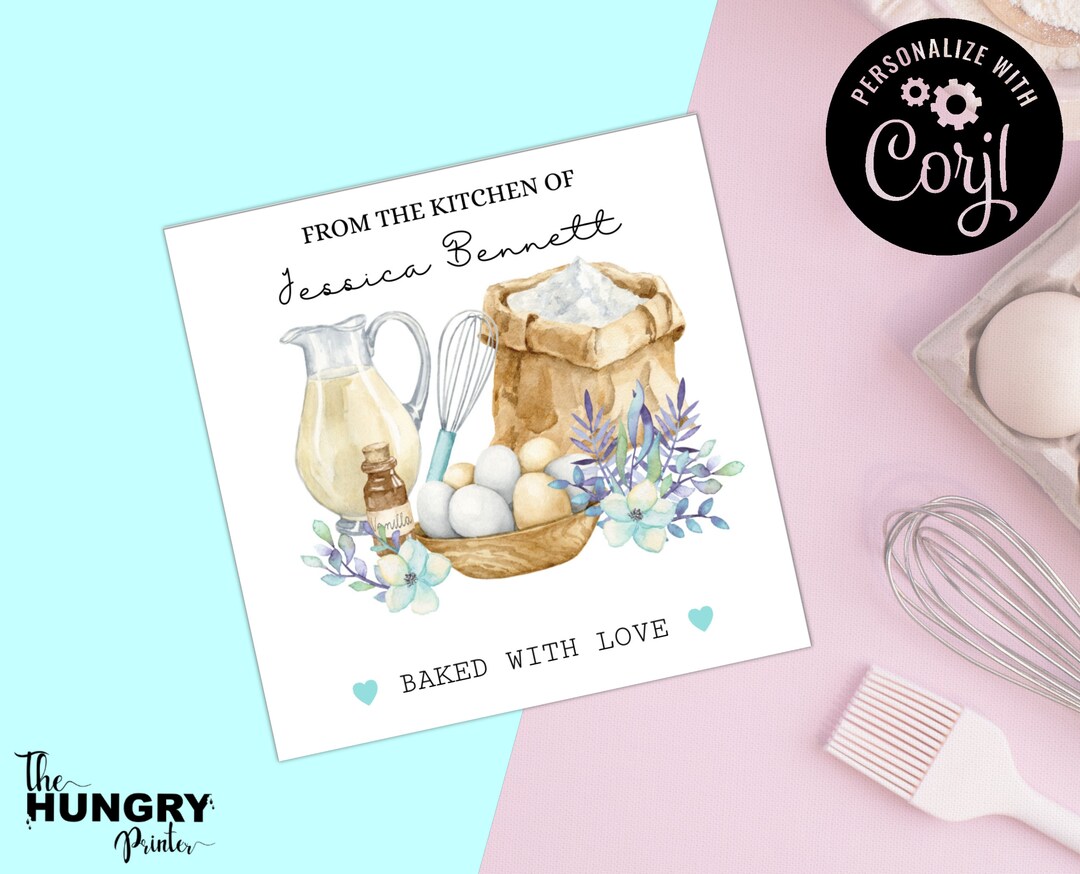 Printable Baking Labels, Editable Baking Labels, From the Kitchen of Tags, Jar Labels, Baked