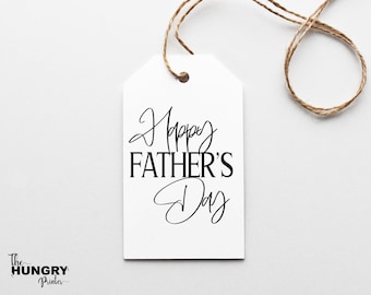 Etiquetas de regalo imprimibles para el Día del Padre, en blanco y negro (PDF/JPEG)