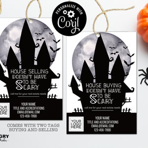 Halloween Pop Bys, Real Estate Halloween, October Marketing, Halloween Marketing Tags, Pop by Tags, Real Estate Tags, Real Estate Marketing