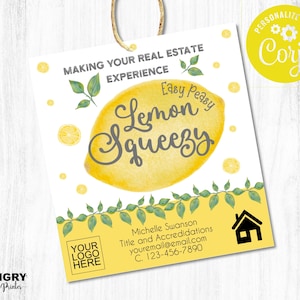 Lemon Pop By Tags, Lemonade Pop By, Summer Pop By, Pop By Tags Realtors , Printable pop by, Printable Real Estate, Real Estate Marketing