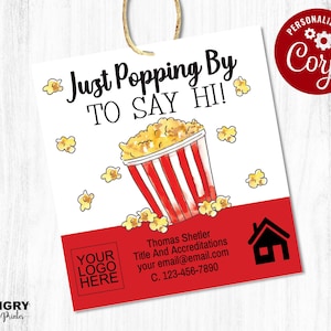 Just Popping By To Say Hi, Just Popping By, Pop By Tags, Pop By Tags Realtors, Printable pop by, Real Estate Tags, Real Estate Marketing